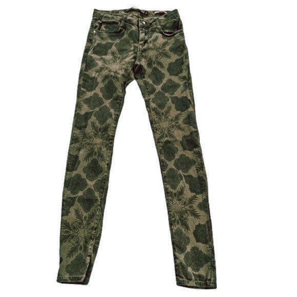 Zara Trafaluc Skinny Floral Paisley Print Premium Quality Jeans 2